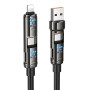 Data Cable Hoco U143 Joy 4in1 USB to Type-C + Lightning to Type-C 240W 1.2m
