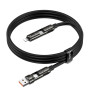 Data Cable Hoco U143 Joy 4in1 USB to Type-C + Lightning to Type-C 240W 1.2m