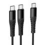 Data Cable Hoco X123 Victory 2in1 Type-C to Type-C+Type-C 3A 1m
