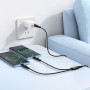 Data Cable Hoco X123 Victory 2in1 Type-C to Type-C+Type-C 3A 1m