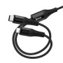 Data Cable Hoco X123 Victory 2in1 Type-C to Lightning+Type-C 3A 1m