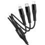 Data Cable Hoco X123 Victory 6in1 USB+Type-C to Lightning+Type-C+Micro 3A 1m
