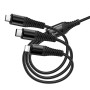 Data Cable Hoco X123 Victory 6in1 USB+Type-C to Lightning+Type-C+Micro 3A 1m