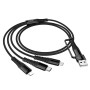 Data Cable Hoco X123 Victory 6in1 USB+Type-C to Lightning+Type-C+Micro 3A 1m