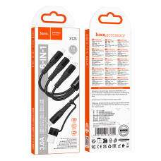 Data Cable Hoco X123 Victory 6in1 USB+Type-C to Lightning+Type-C+Micro 3A 1m