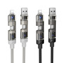 Data Cable Hoco U151 Goldsmith 4in1 Type-C to USB + Type-C to Lightning 240W 1.2m