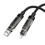 Data Cable Hoco U151 Goldsmith 4in1 Type-C to USB + Type-C to Lightning 240W 1.2m