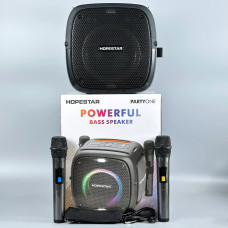 Колонка HOPESTAR Party one RGB на ременці та з 2-ма мікрофонами 80W, 12500mAh (28,3*22,8*27,1 см)