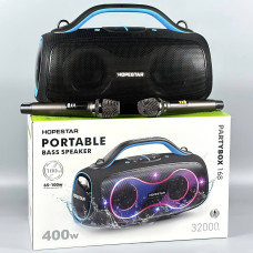 Колонка HOPESTAR Party Box 168 з 2-ма мікрофонами 400W, 32000mAh (49,5*29,3*22,0 см)