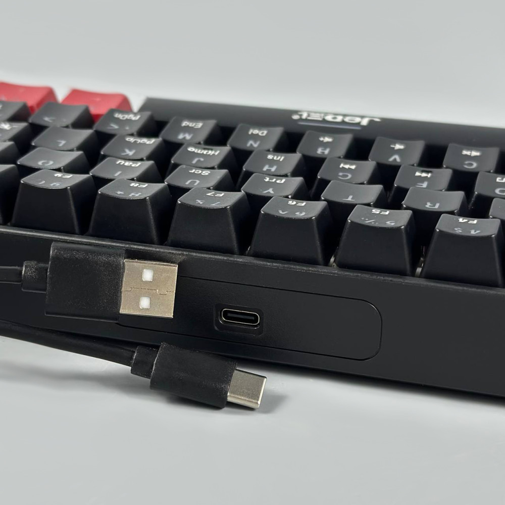 Клавіатура дротова Jedel KL-69 Gaming anti-ghost, RGB підсвічування (61 клавіша) (з Eng розкладкою) RED