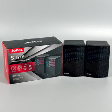Колонка комп'ютерна Jedel S576 з RGB підсвічуванням (USB+3.5mm) (6,7*6,7*9,9 см)