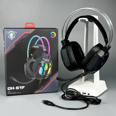 Навушники комп'ютерні дротові Jedel GH-619 Gaming RGB з мікрофоном, USB7.1 Sound (2m)
