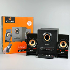 Колонка комп'ютерна Kisonli C80 Bluetooth акустична система (20,2*19,5*14,8 см)