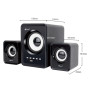 Колонка комп'ютерна Kisonli U-2800BT + Bluetooth акустична система (USB2.1) (11,4*10,0*13,35 см)
