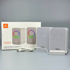 Колонка комп'ютерна Kisonli X20 RGB 20W + Bluetooth (USB2.0) (10,82*10,45*16,75 см)
