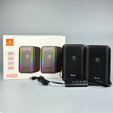 Колонка комп'ютерна Kisonli X22 RGB 20W + Bluetooth (USB2.0) (10,82*10,45*16,75 см)