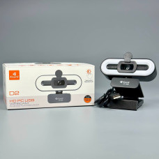 Web camera Kisonli D2 1080P, 5P (1920*1018) with Led, вбудований мікрофон, від USB