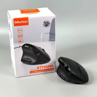 Мишка бездротова ергономічна Meetion BTM008L 2400dpi, 400h (Connector: Bluetooth + 2.4G USB, Type-C)