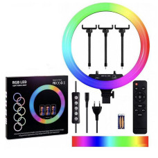 Кільцева світлодіодна Led Лампа 45см MJ45 RGB 18inch з 3ма тримачами для телефону та пультом 