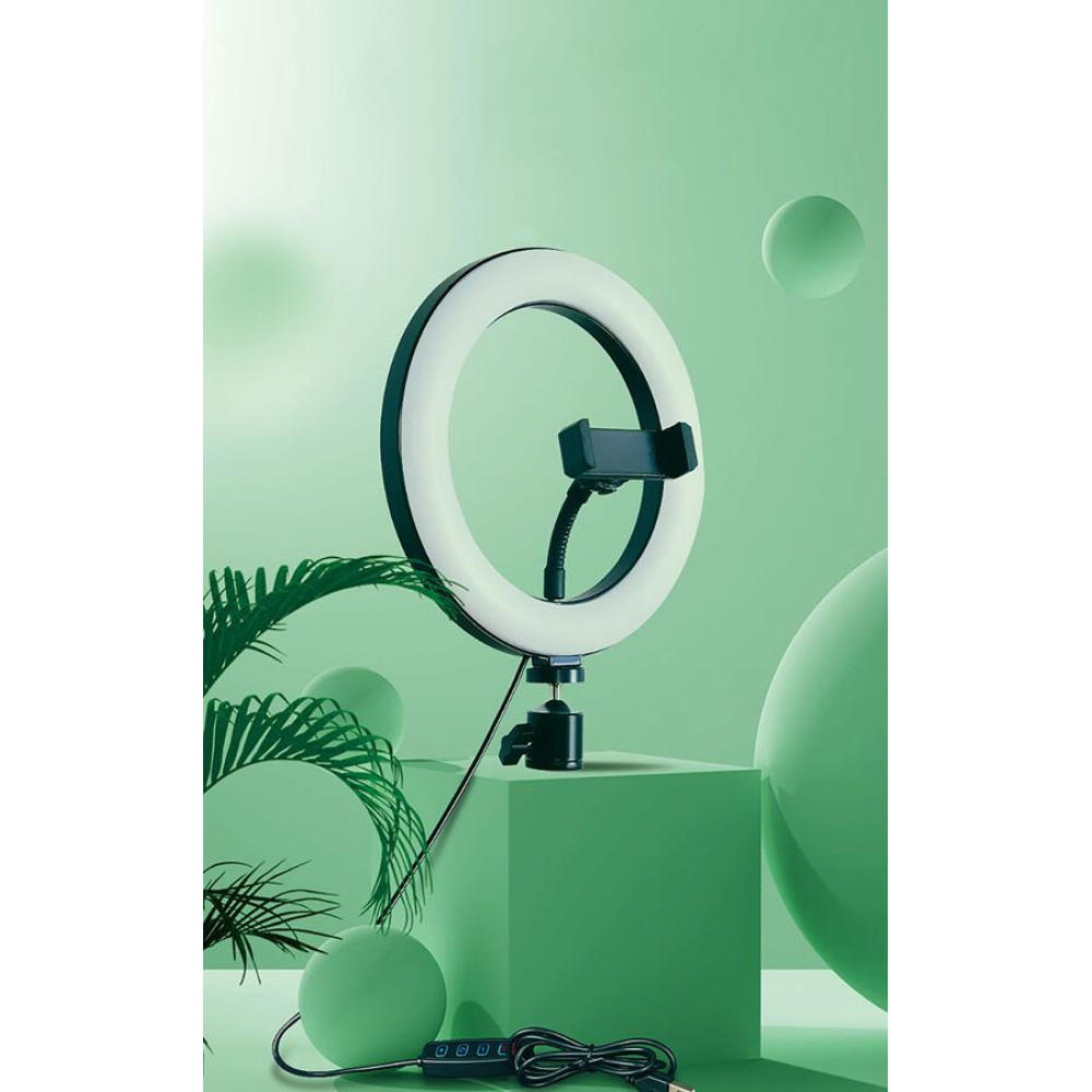Кільцева світлодіодна Led Лампа XO BGD002, SMN-8 20см 8 inch з затискачем для телефону на підставці