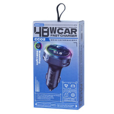 Автомобільний зарядний пристрій Remax CC02 RGB 48W 