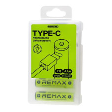 Акумуляторна літієва батарея Remax New Energy AAA 814mWh з зарядкою Type-C (2 шт.)