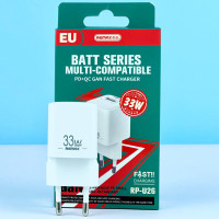 Мережевий зарядний пристрій Remax RP-U26 Batt Multi-Compatible GaN PD33W+30W