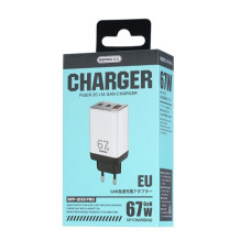 Мережевий зарядний пристрій Remax RP-U159PRO Figen GaN 2C1A Travel PD+QC 67W
