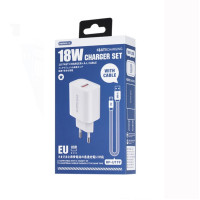 Мережевий зарядний пристрій Remax RP-U119 Kiddy Series QC3.0 Lightning