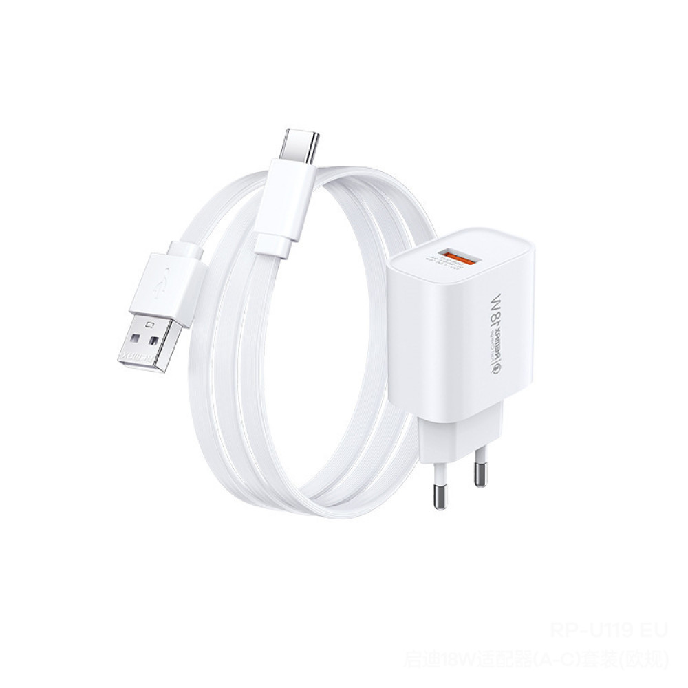 Мережевий зарядний пристрій Remax RP-U119 Kiddy Series QC3.0 Type-C