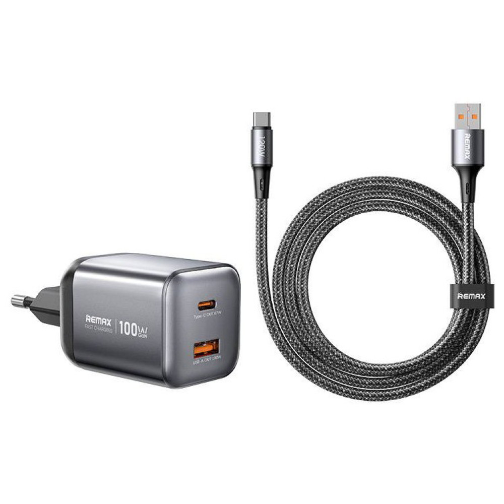 Мережевий зарядний пристрій Remax CA-15 Wisdom Series GaN PD67W+100W Type-C