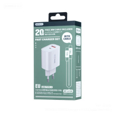 Мережевий зарядний пристрій Remax RP-U120 PD20W+18W Type-C to Type-C