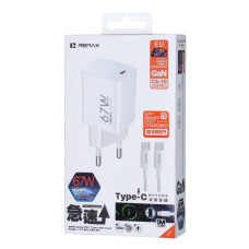 Мережевий зарядний пристрій Remax CA-16 Speed Series GaN PD67W Type-C to Type-C