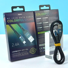 Data Cable Remax RC-152m Micro Colorful Light 2.4A 1m