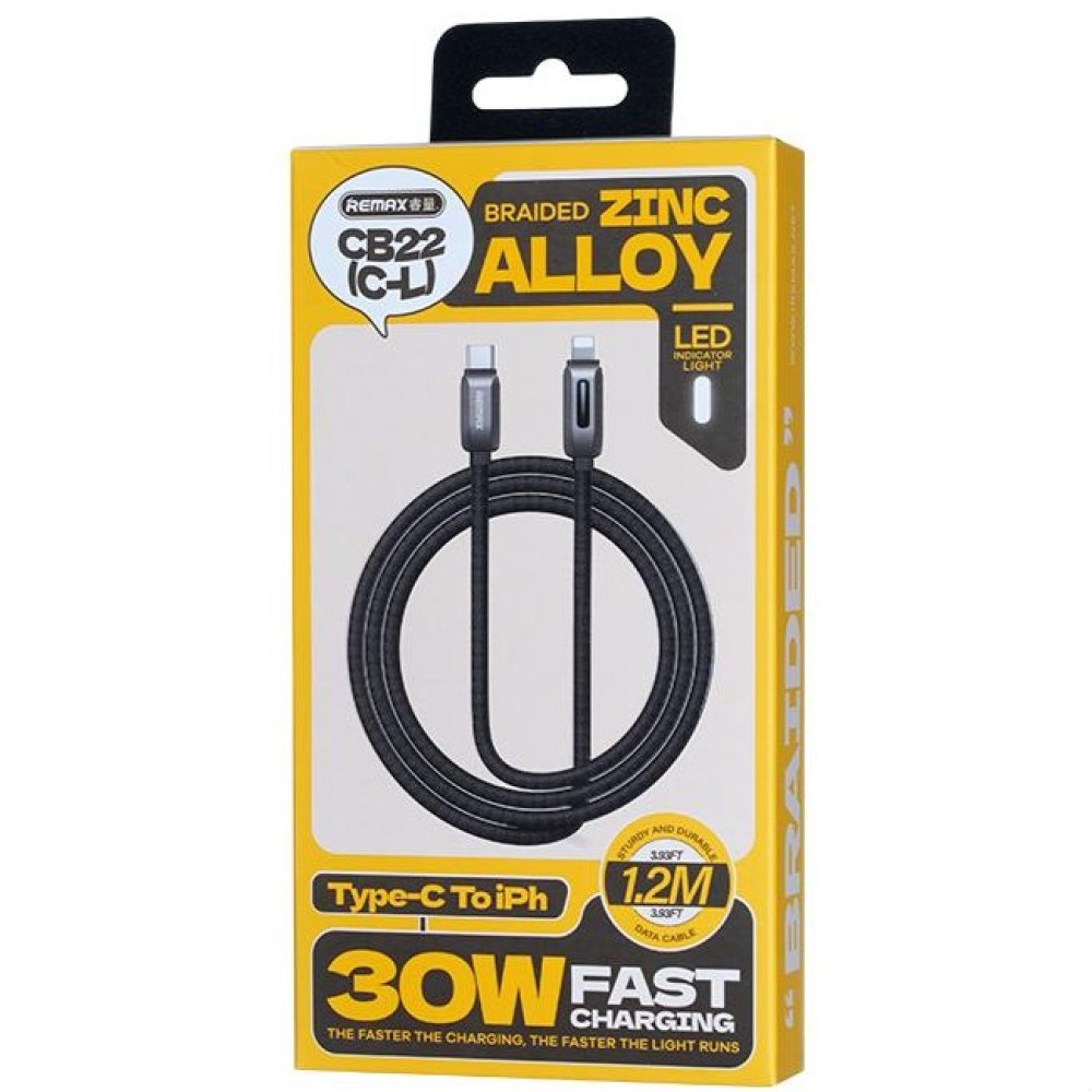 Data Cable Remax CB22 Raybeam Zink Alloy Type-C to Lightning 30W 1.2m