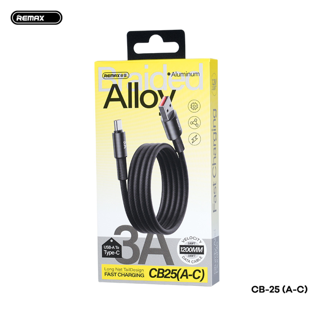 Data Cable Remax CB25 Velocity Type-C 3A 1.2m 