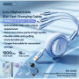 Data Cable Remax RC-C033 Linon 3-in-1 Retractable Micro+Lightning+Type-C FC 15W 1.2m