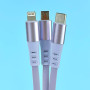 Data Cable Remax RC-C029 Linon 3-in-1 All-Compatible Retractable Micro+Lightning+Type-C FC 66W 1.2m