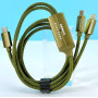 Data Cable Remax RC-092t Type-C to Type-C+Type-C Kerolla Aluminum FC 100W 1.2m