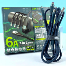 Data Cable Remax RC-199th Whirly 3-in-1 Micro+Lightning+Type-C FC 5A 1.2m