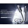 Data Cable Remax RC-C168 Lyncharge Series 4-in-1 Zinc Alloy Type-C+Lightning, Type-C to Type-C+Lightning 60W