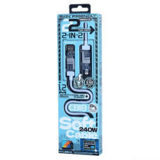 Data Cable Remax CB18 Radiance 4in1 USB+Type-C to Lightning+Type-C 240W 1.2m