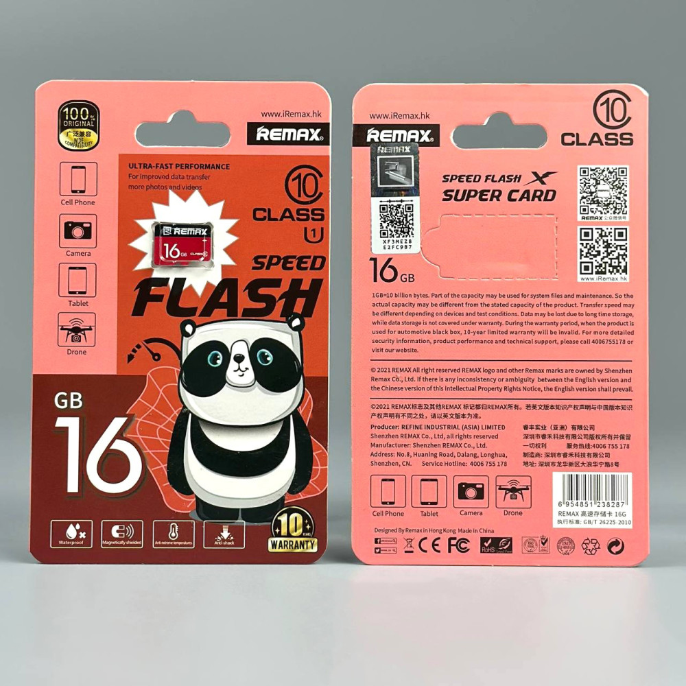Карта пам'яті Remax 16Gb Class 10 Speed Flash (без адаптера)