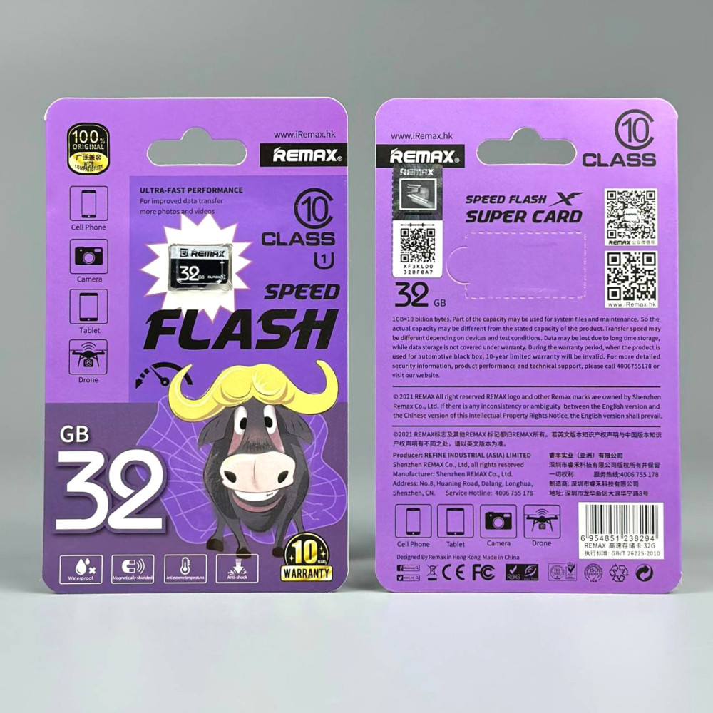 Карта пам'яті Remax 32Gb Class 10 Speed Flash (без адаптера)