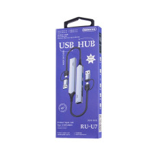 USB HUB Remax RU-U7 Aluminum alloy 5in1 USB+Type-C to 3USB3.0+SD+TF