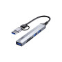 USB HUB Remax RU-U7 Aluminum alloy 5in1 USB+Type-C to 3USB3.0+SD+TF