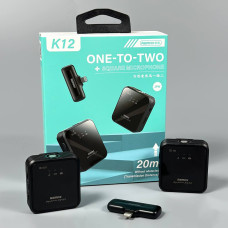 Бездротовий петличний мікрофон Remax K12 Square One-to-Two Lightning