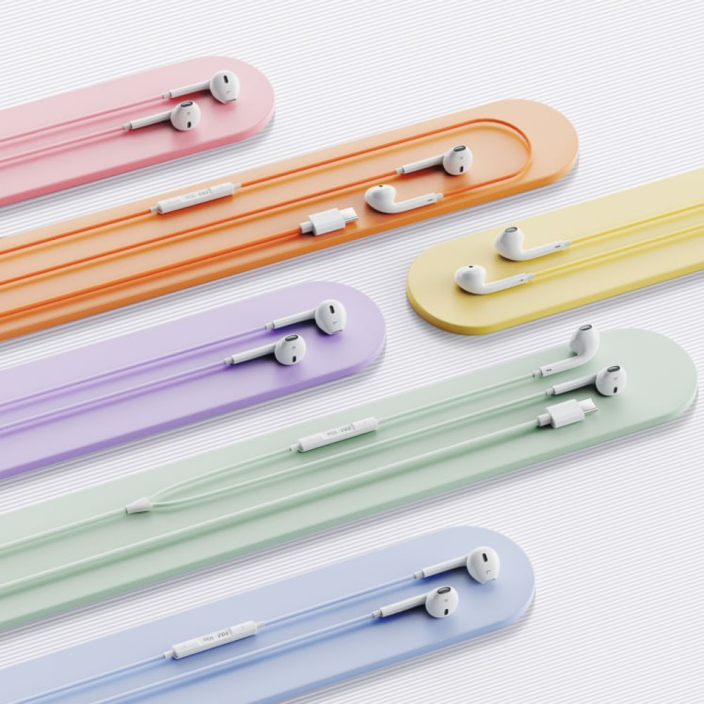 Навушники Remax RM-10a Multicolored Series Type-C з мікрофоном