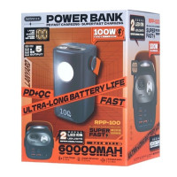 УМБ Power Bank Remax RPP-100 Gutitan Series 60000mAh PD100W+QC22.5W (з ліхтарем)