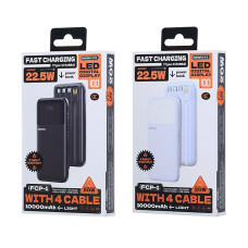 УМБ Power Bank Remax FCP-1 10000mAh PD20W+Q.C3.0 (with cable Type-C+Lightning+Micro+USB)